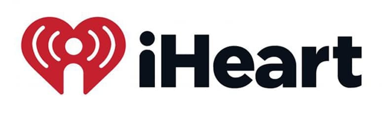 Das iHeart-Logo zeigt ein rotes Herz mit Radiowellen und einem kleinen 