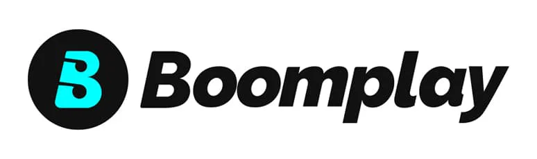 Boomplay-Logo mit einem fetten türkisfarbenen 