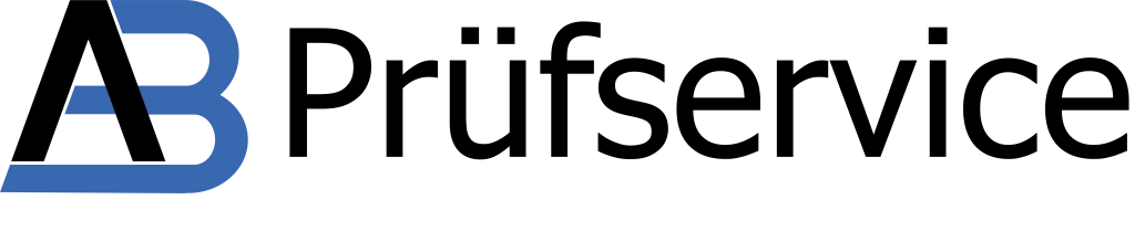 Das Logo von AB Pruefservice besteht aus einem stilisierten blauen Buchstaben „B“, gefolgt vom Firmennamen in schwarzer Schrift.